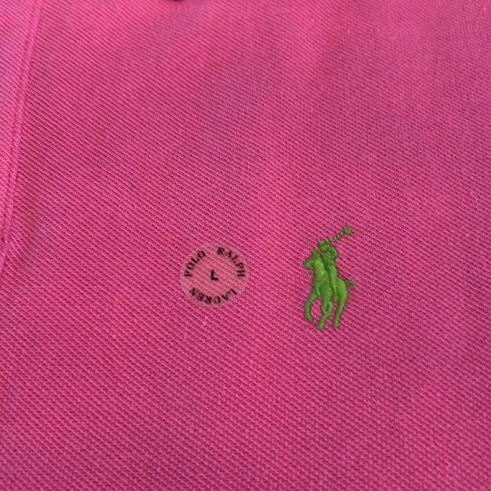 🎉Host Pick🎉Polo Ralph Lauren Men’s Hot Pink Custom Slim Fit Short Sleeve Large - Picture 4 of 10